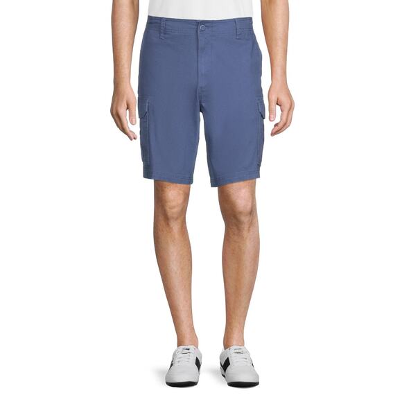 NWT George Men's Cargo Casual Blue Zip Fly Belt Loop Cotton Blend Shorts Size 32 - Picture 2 of 10
